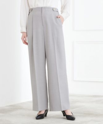 ＜GROVE (Women)＞【マシンウォッシュ／防シワ／Ｓ－３Ｌ】着回しできるカセット服ワイドパンツ（２００２５６２５４８）