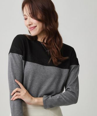 ＜COUP DE CHANCE (Women)＞【手洗い可】カラーブロックニットトップス（２００２５６２５７５）