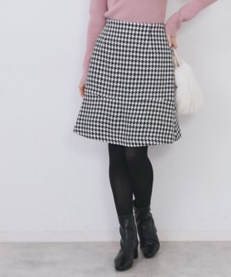 ＜index (Women)＞ラメスパンコール千鳥柄ペプラムミニスカート【洗濯機ＯＫ／イージーアイロン】（２００２５６２５９２）