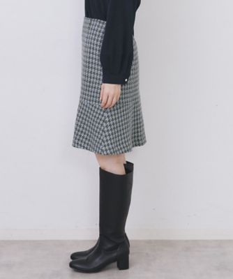 ラメスパンコール千鳥柄ペプラムミニスカート【洗濯機OK／イージー