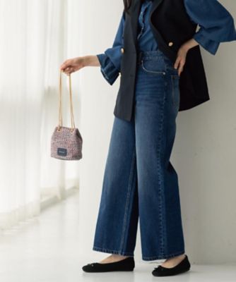 ストレートデニムパンツ【洗濯機OK】《S～LL