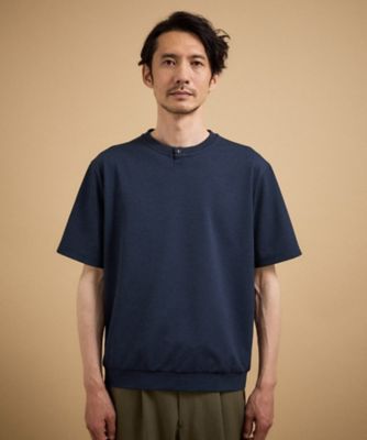 リネン ライク 鹿の子 ヘンリー ハーフ ヘンリー ネック