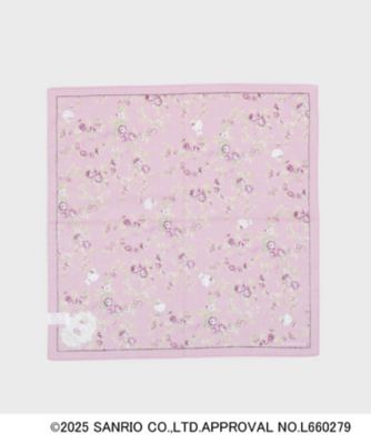 サンリオキャラクターズコラボ】ハローキティ＆花 プリントハンカチ