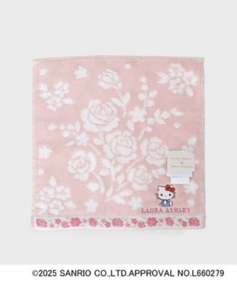 ＜LAURA ASHLEY＞【サンリオキャラクターズ　コラボ】ハローキティ＆バラ　タオルハンカチ（２００２５６５３１０）