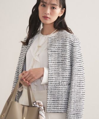 ＜INDIVI (Women)＞【セレモニー／洗える】ミックスツイードライトジャケット（２００２５６５３１３）