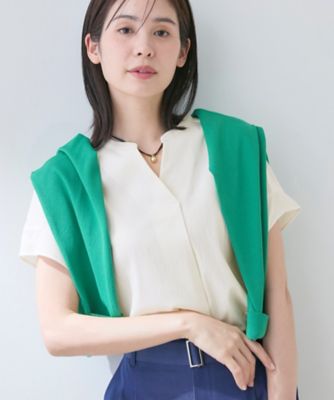 ＜INDIVI S (Women/小さいサイズ)＞【洗える／ＳＥＴＵＰ可能】スキッパーブラウス（２００２５６５３１９）