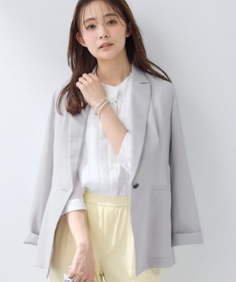 ＜INDIVI L (Women/大きいサイズ)＞【洗える／ＵＶケア／麻調】シングルジャケット（２００２５６５３２１）