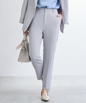 ＜INDIVI L (Women/大きいサイズ)＞【洗える／ＵＶケア／麻調】テーパードパンツ（２００２５６５３２２）