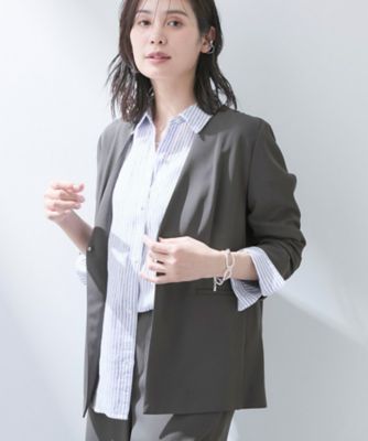 5566【極美品】エンフォルド　テーラードジャケット ノーカラージャケット notch. ジャケット テーラードジャケット 「 notch.by yui 」 シャギー