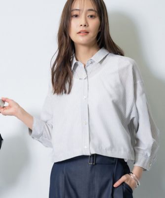 ＜INDIVI L (Women/大きいサイズ)＞【洗える／２ＷＡＹ】ドロスト付　シアーシャンブレーシャツ（２００２５６５３４２）