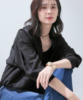 INDIVI (Women)/インディヴィ 【接触冷感／洗える／２ＷＡＹ】ドロスト付　シアーシャンブレーシャツ（２００２５６５３４２）
