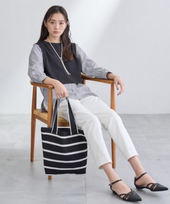 WEB限定カラー／A4収納】柄ニットバッグ（2002565493