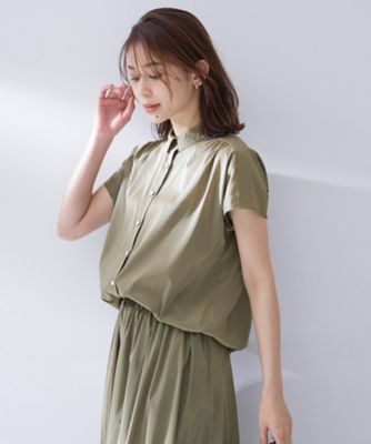 オーガ 25SS LANTAN ランタンブラウス シャツ 前開き ギャザー F オーガ 25SS LANTAN ランタンブラウス シャツ 前開き ギャザー F