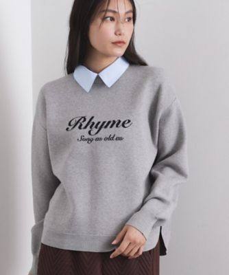 襟付きロゴジャカードニット【洗濯機OK】（2002566016