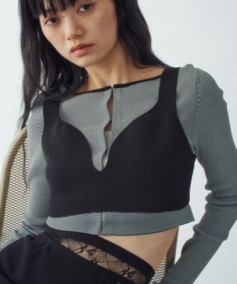 CODE A (Women)/コードエー knit bra(2002566028) クロ019 トップス【三越伊勢丹/公式】