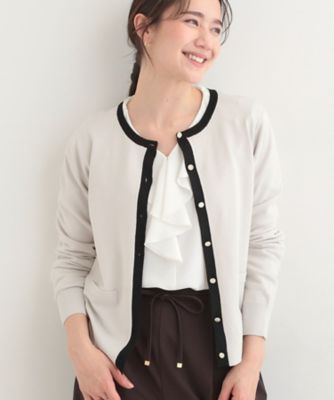 SHOO LA RUE (Women)/シューラルー 【洗濯機可／Ｓ－ＬＬ／アンサンブル可】配色クルーニットカーディガン（２００２５６６０６１）