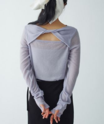 CODE A (Women)/コードエー twist sheer jersey top(2002566155) アオ091 トップス【三越伊勢丹/公式】