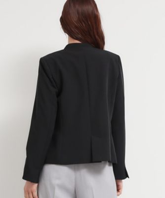 通勤・セレモニー】ダブルクロス ノーカラージャケット／セットアップ