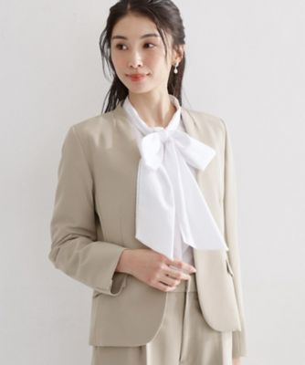 ベージュ系 15号 レディースのノーカラージャケット | 三越伊勢丹