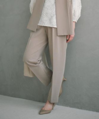 通勤・セレモニー】美脚シルエット ダブルクロステーパードパンツ