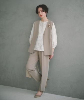 通勤・セレモニー】美脚シルエット ダブルクロステーパードパンツ