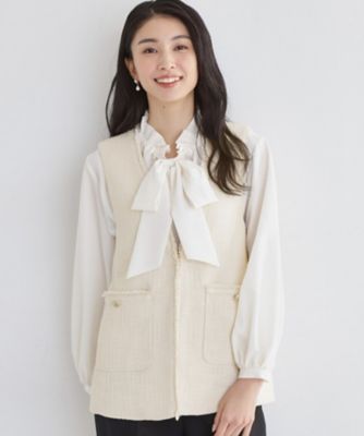 ＜THE SHOP TK (Women)＞【フォーマルにもカジュアルにも】ツイードジレ（２００２５６６８２３）