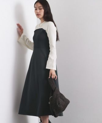 配色ビスチェニットワンピース【洗濯機OK】（2002566863