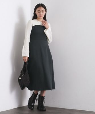 配色ビスチェニットワンピース【洗濯機OK】（2002566863