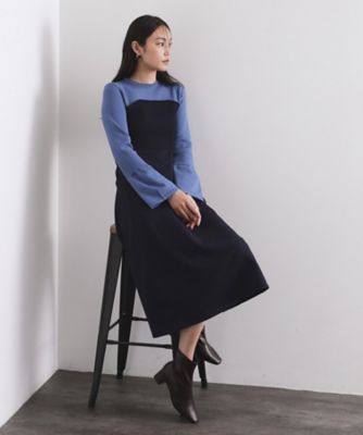 OPAQUE.CLIP (Women)/オペークドットクリップ 配色ビスチェニットワンピース(2002566863) アオ594 ワンピース・ドレス【三越伊勢丹/公式】