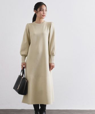 OPAQUE.CLIP (Women)/オペークドットクリップ 裾フレアニットワンピース【洗濯機OK/抗ピル】(2002566864) シロ004 ワンピース・ドレス【三越伊勢丹/公式】