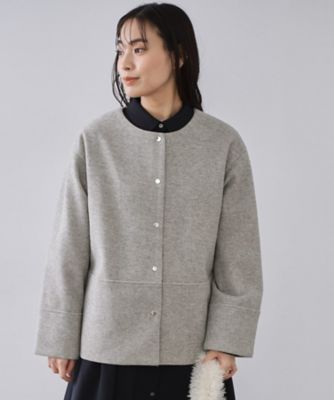 OPAQUE.CLIP (Women)/オペークドットクリップ ウールライクメルトン ノーカラーコート(2002566868) グレー012 コート・ジャケット【三越伊勢丹/公式】