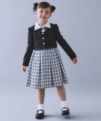 ＜THE SHOP TK (Baby&Kids)＞【１２０－１３０／３点セット】ジャケット＆チェックワンピース／入園・卒園・入学（２００２５６６９３５）