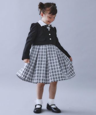 120－130／3点セット】ジャケット＆チェックワンピース／入園