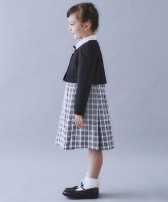 120－130／3点セット】ジャケット＆チェックワンピース／入園