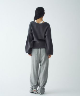 clore⭐︎Cable 2way Puff knit (チャコールグレー) セール】2WAY SHAGGY CROP C/D ツーウェイ シャギー クロップ