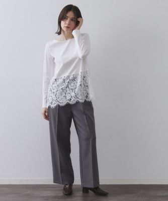 ペレック　今季新作レースカットソー 裾レースカットソー【洗濯機OK】（2002567033） | OPAQUE