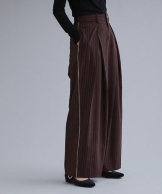 OPAQUE.CLIP (Women)/オペークドットクリップ ピンストライプ 変形ワイドパンツ(2002567038) チャ343 パンツ・ズボン【三越伊勢丹/公式】