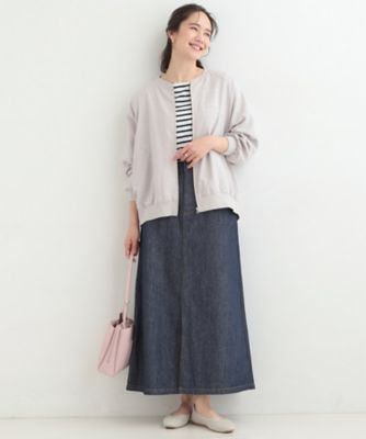洗濯機可／S－LL】さらっと快適 麻調ゆるリブブルゾン