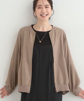 洗濯機可／S－LL】さらっと快適 麻調ゆるリブブルゾン