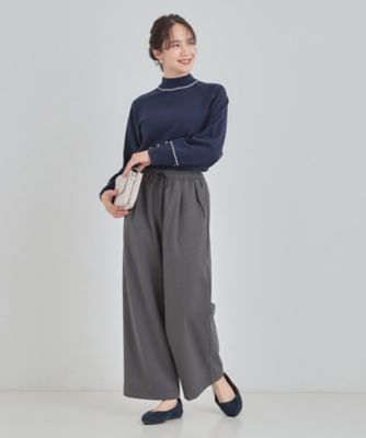 S－LL】風を通しにくい フラップイージーワイドパンツ