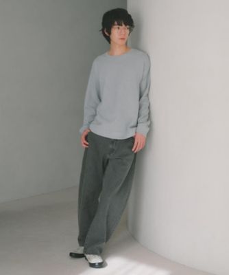 半歩先のオシャレ】デニムカーブパンツ セットアップ可／洗濯機OK