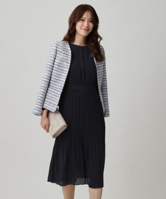 プリーツプリーツデニム柄ロングジャケット+チュニックワンピース TIGRE BROCANTE プリーツデニムワンピース | grasol Nagasaki S