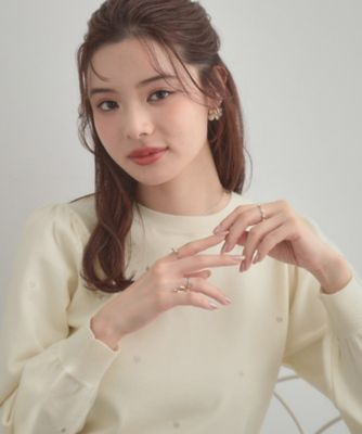 ＜COUTURE BROOCH (Women)＞【着映え】ハートドットラメ刺繍ニット（２００２５６７９９７）