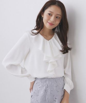 ＜index (Women)＞ラッフルフリルブラウス【洗濯機ＯＫ／イージーアイロン】（２００２５６８０２８）