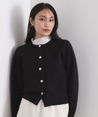＜OPAQUE.CLIP (Women)＞フェイクパールビジューボタンニットカーディガン【洗濯機ＯＫ】（２００２５６８２１２）