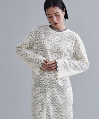 ＜OPAQUE.CLIP (Women)＞【ｅｓ】フロッキーレースロングドレス（２００２５６９９３２）