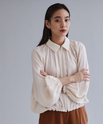 OPAQUE.CLIP (Women)/オペークドットクリップ ヴィンテージサテン ボリュームジップブラウス(2002569933) シロ004 トップス【三越伊勢丹/公式】