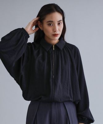 OPAQUE.CLIP (Women)/オペークドットクリップ ヴィンテージサテン ボリュームジップブラウス(2002569933) クロ019 トップス【三越伊勢丹/公式】