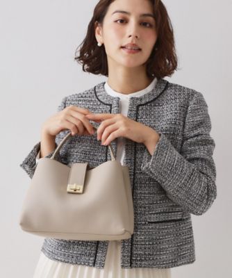 2WAY】サフィアーノ調ミドルワンハンドルバッグ