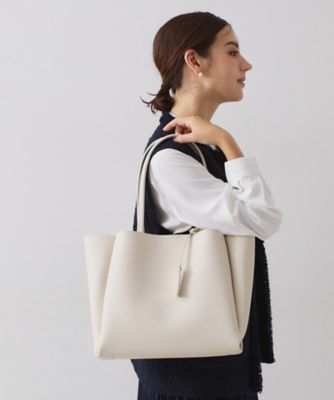 ＜OPAQUE.CLIP (Women)＞【軽量／Ａ４サイズ対応】サフィアーノ調３層トートバッグ（２００２５６９９４８）